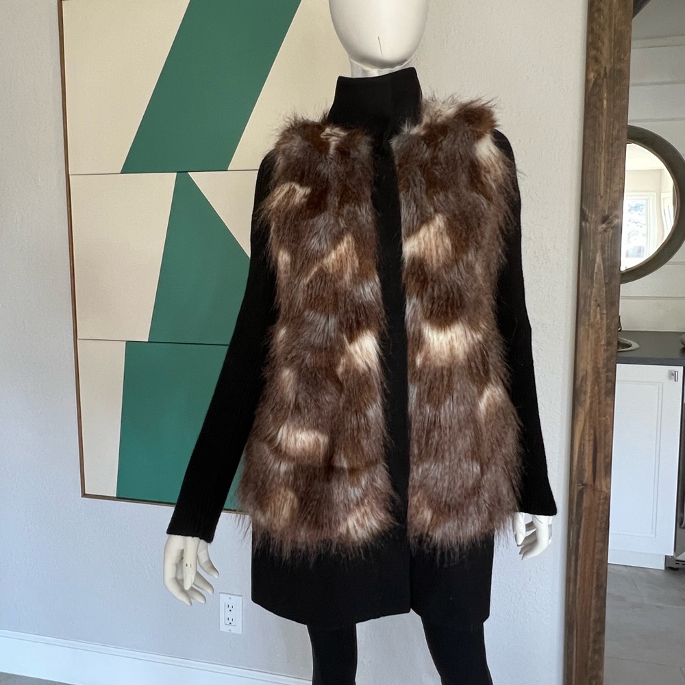 NWT BB Dakota Multicolor Faux Fur Coat Small